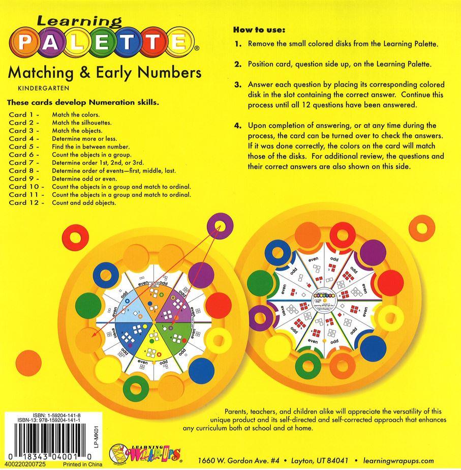 Early Numbers Learning Palette – Learning Wrap-ups